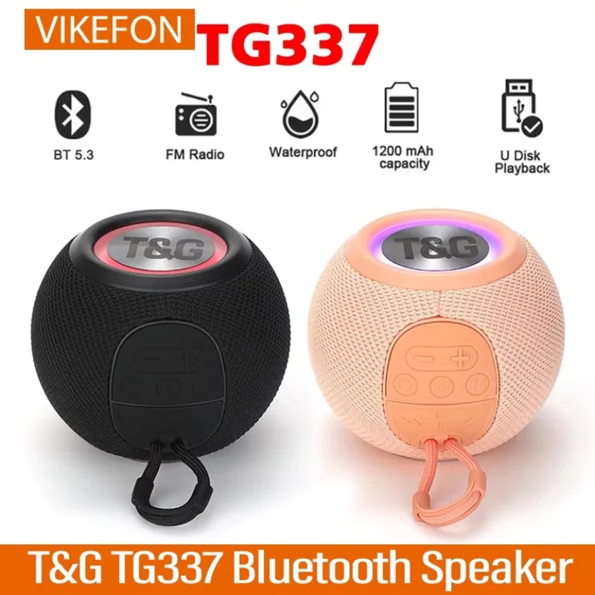 Portable Bluetooth Speaker Waterproof Ipx7 - TG337 TWS Speaker Bluetooth Bass Boombox