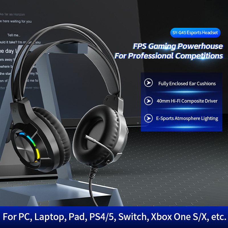 Gaming Headset With Mic Rgb - Headset Gaming Earphone Peredam Kebisingan Headset