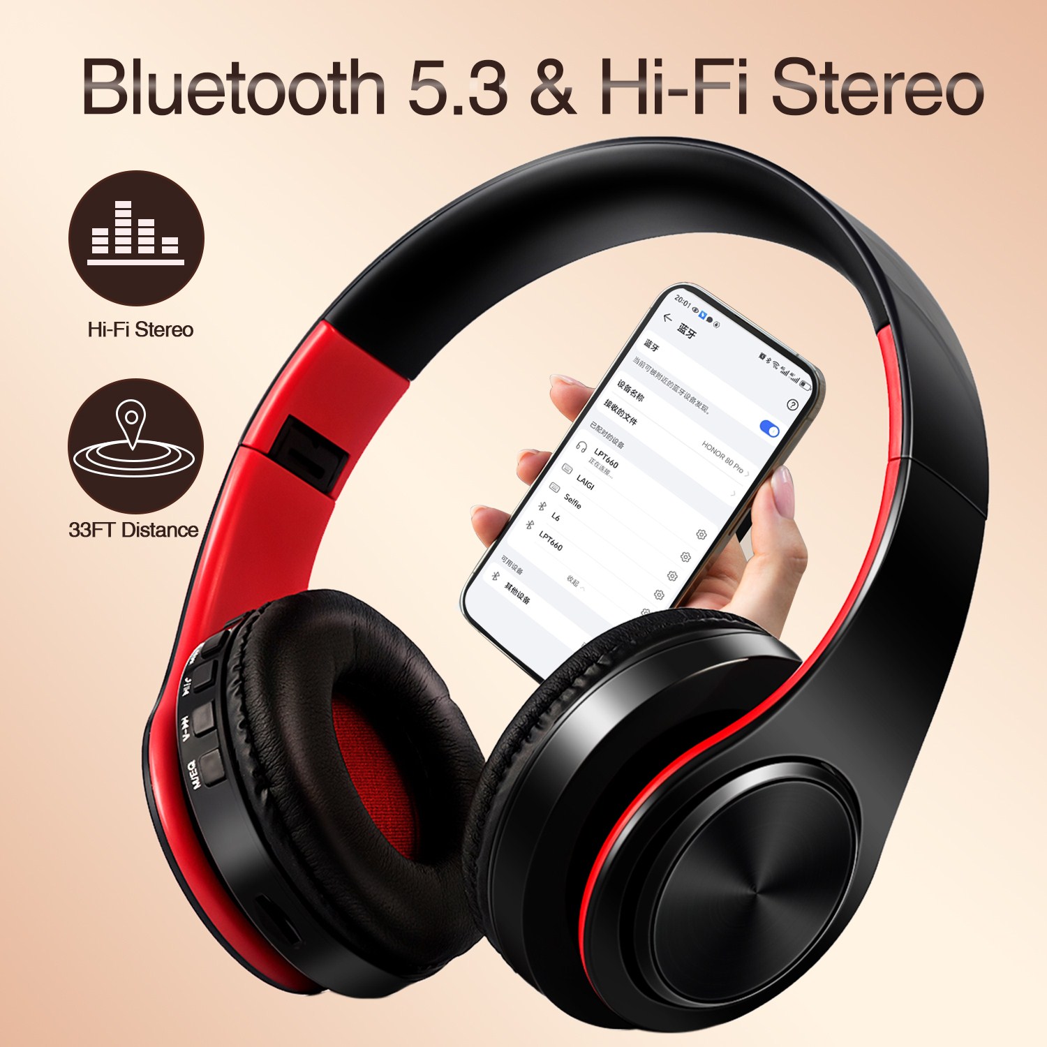 Anc Wireless Over Ear Headphones - CATASSU Earphone Headphone Bluetooth Stereo Telinga