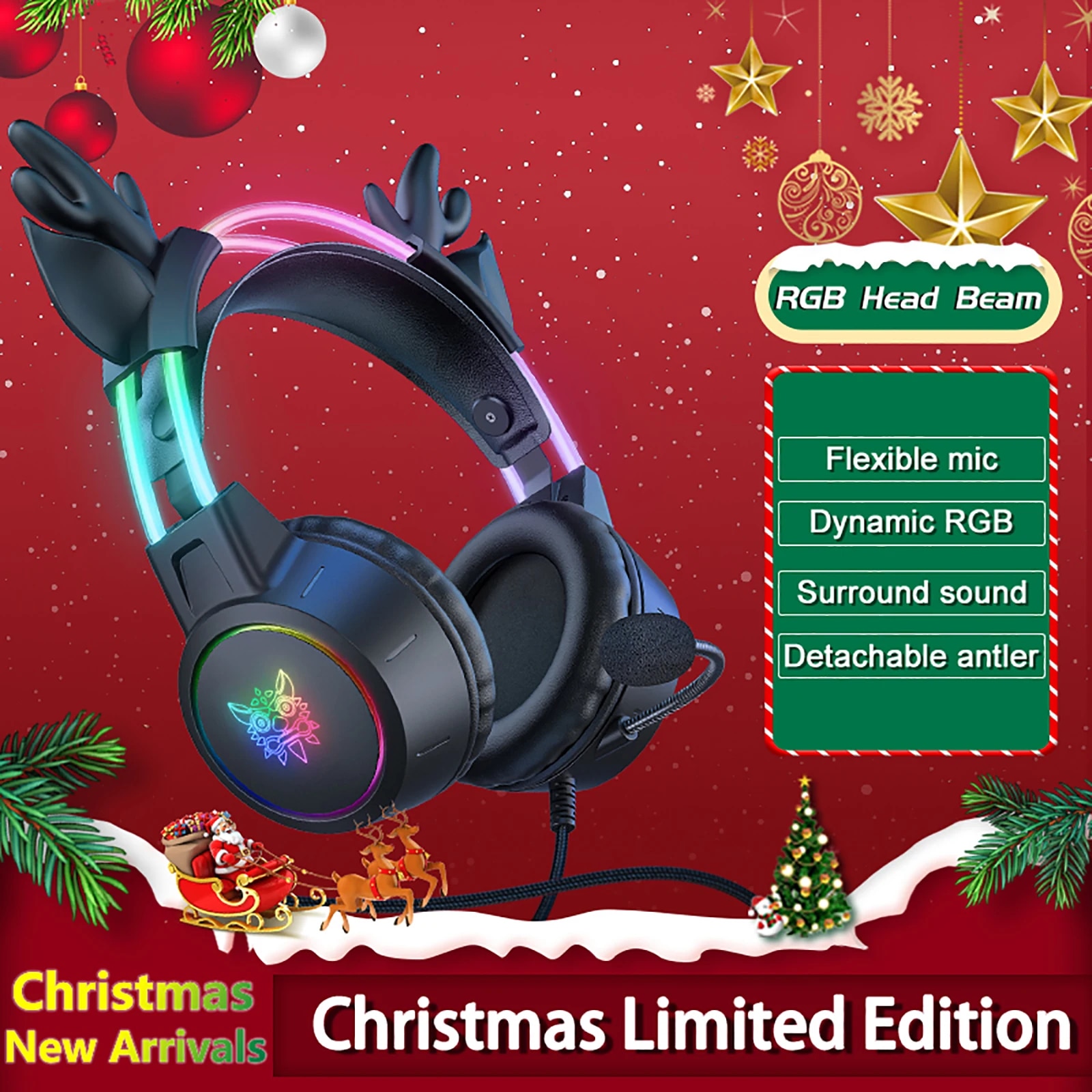 Gaming Headset With Mic Rgb - ONIKUMA Headset game dengan pemegang, Headset
