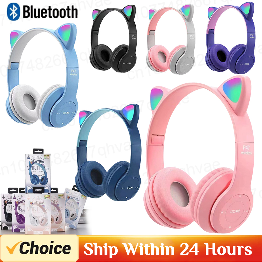 Headset Bluetooth Nirkabel P47 - Gaming Headset With Mic Rgb ulasan dan harga
