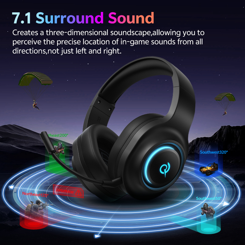 Headset Gaming QCY Heroad V200 - Anc Wireless Over Ear Headphones ulasan dan harga