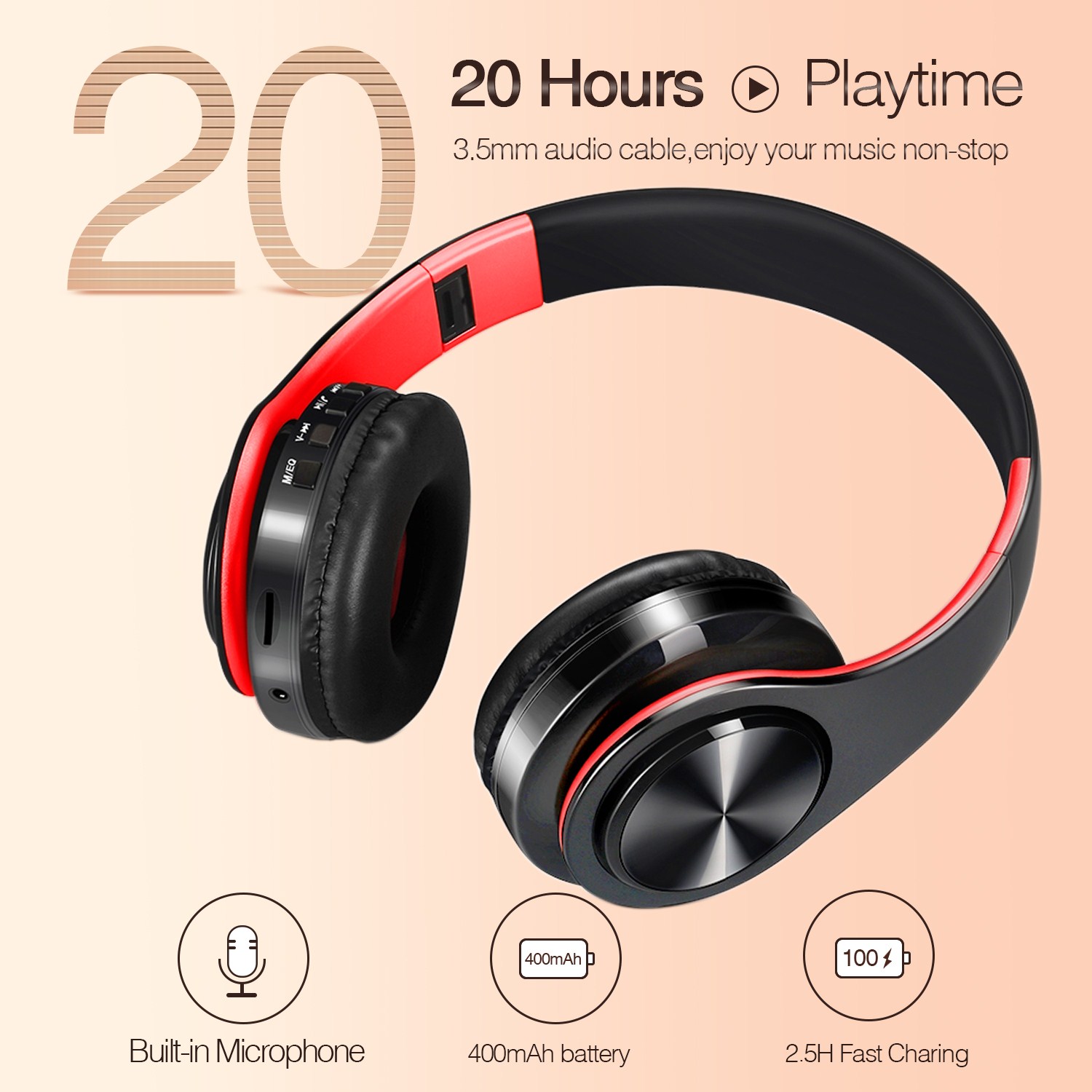 CATASSU Earphone Headphone Blu - Anc Wireless Over Ear Headphones ulasan dan harga