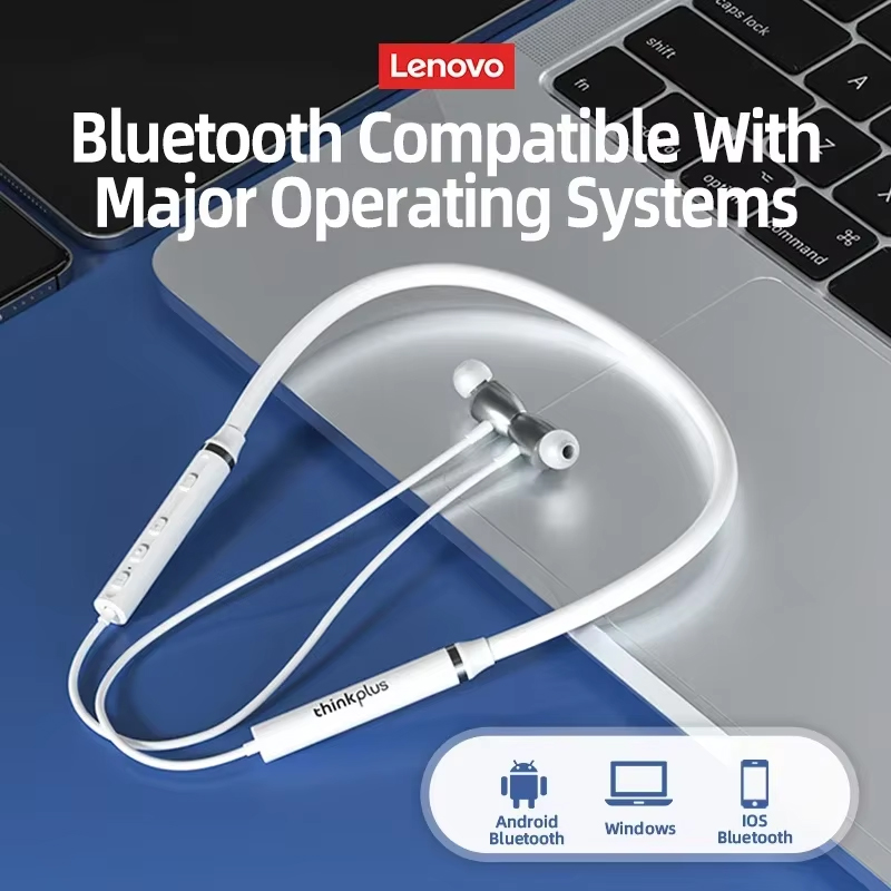 100% Asli Lenovo HE05X Earphon - Magnetic Neckband Sports Earphones ulasan dan harga