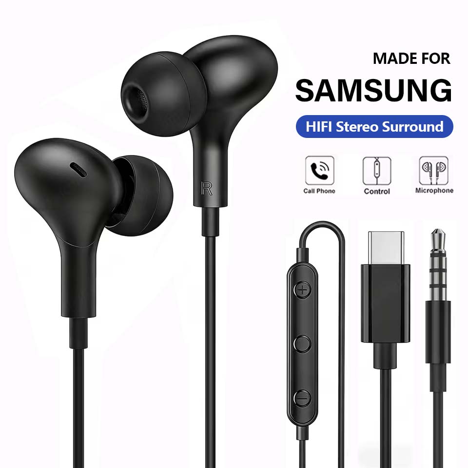 Headphone USB C untuk Samsung  - Type C Wired Earphones With Mic ulasan dan harga
